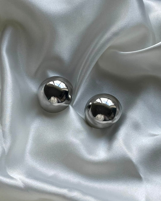 Pendientes Ball Plateado